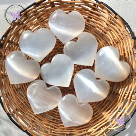 White Selenite Crystal Heart 50mm
